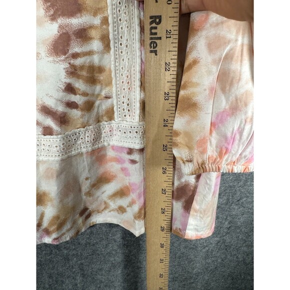 Lands'end Top Women Medium Long Sleeve Mature‎ Embroidered Tunic Artsy eclectic - Picture 4 of 7